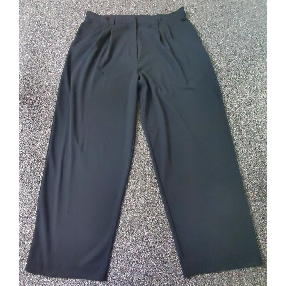 Venezia (Lane Bryant) Dress Pants Women's 22 Black High Rise Straight Pleated